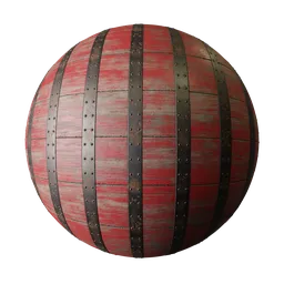 Aged Reinforced Red Painted Planks