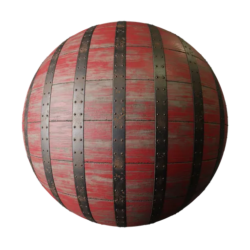 Aged Reinforced Red Painted Planks