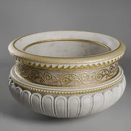 Antique Gold Trim Roman Vase