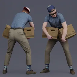 Service people with boxes