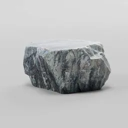 Detailed 3D scanned and optimized flat rock model, perfect for Blender realistic environment rendering.