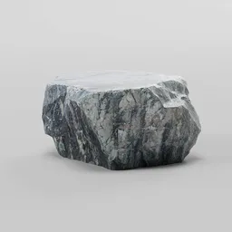 "Flat Rock - Photo-Scanned 3D model for Blender 3D. Realistic and optimized with double the original rock for added interest. Perfect for creating natural environment elements."