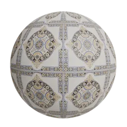 Decorative marble waterjet medallion