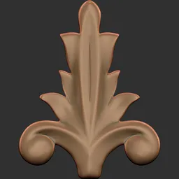 Decorative 3D sculpting brush imprint for Blender, ideal for detailed ornamental model surfaces.