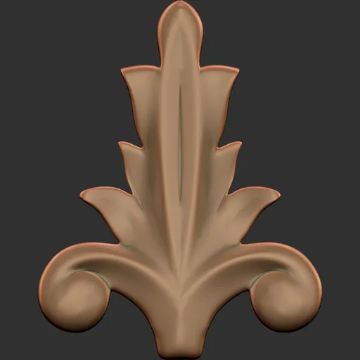 Decorative 3D sculpting brush imprint for Blender, ideal for detailed ornamental model surfaces.