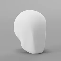 "Male base head for sculpting in Blender 3D, with cybernetic neck implant inspired by Pedro Álvarez Castelló and rounded face. Perfect for initializing your sculpting process. Also features a nendoroid 3D style and zentai suit."