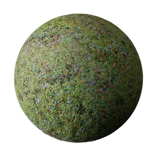 4K PBR Grass Flowers Clovers material with high customization for Blender 3D textures.