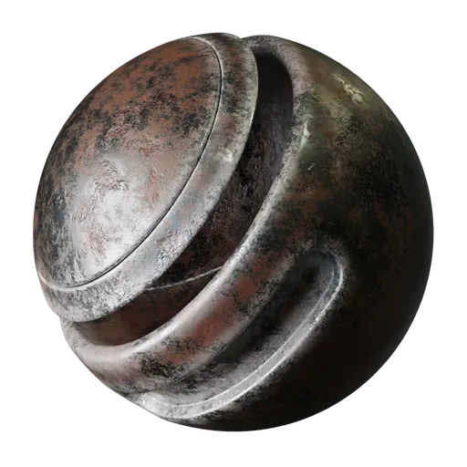 High-quality PBR Rusty Metal texture for 3D models with realistic wear and fine details for Blender and other 3D applications.