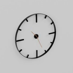 "Clock Fehlman ø80, a minimalist design inspired by Rezső Bálint and Andrey Yefimovich Martynov, rendered in Cinema 4D. This Blender 3D model features a black and white face and thin depth of field, reminiscent of the works of Wim Crouwel and Constant. Ideal for those seeking stylish and contemporary 3D models for their Blender projects."