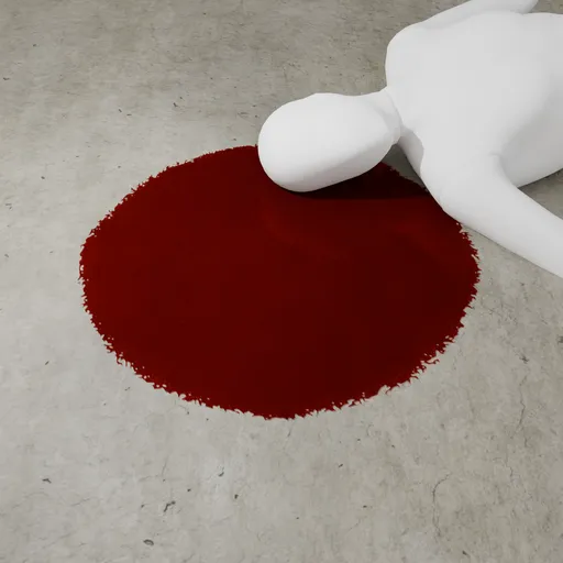 Realistic Blender 3D model of a blood pool with detailed texture and shading, perfect for simulations.