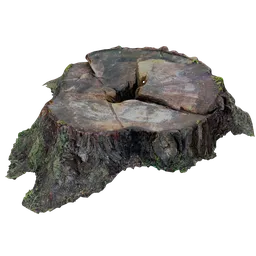 Wet tree stump 3D Scanned