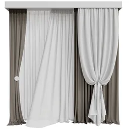 Silk and cotton curtain set