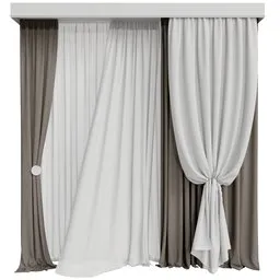 Silk and cotton curtain set