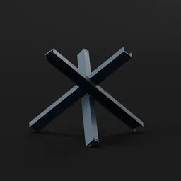 "High-quality steel anti tank trap, Czech Hedgehog No Rust, ideal for Blender 3D models. This historic-military 3D model is meticulously designed with full roughness and specular maps, inspired by Lars Jonson Haukaness and rendered with UE5. Get this incredible isometric render with optimal visual appeal and details for your creative projects."