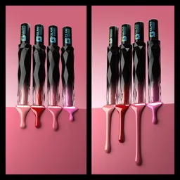 Lipstick liquid drop animation