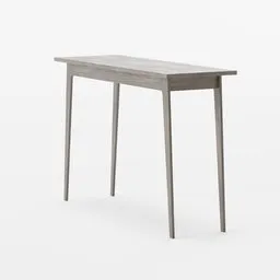 Sleek 3D console table model with a minimalist design, suitable for Blender rendering and bedroom interior visualization.