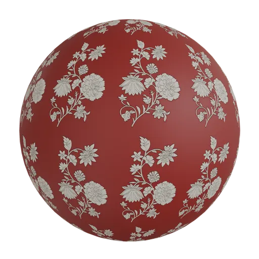 Floral embroidery motif wallpaper