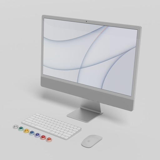 Apple iMac 2021 3D Desktop models BlenderKit