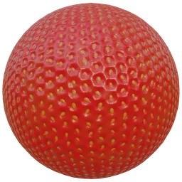 High-resolution 2K PBR strawberry skin texture for 3D modeling in Blender and compatible applications.