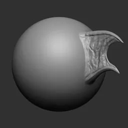 NS Fin 03 sculpting brush for Blender 3D creating intricate dragon scale textures.
