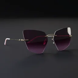 Detailed 3D model of realistic sunglasses with textures, suitable for Blender rendering and animation.