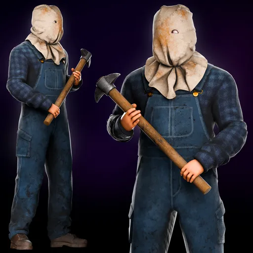 Scarecrow Horror Character Rigged