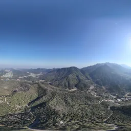 Green tree mountain cloud bluesky
