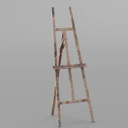 Realistic 3D model of a textured artist's easel, ideal for Blender rendering and team projects.