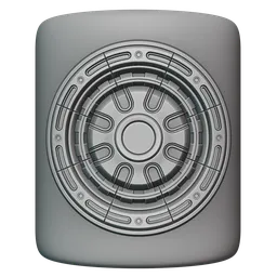 Detailed 3D model imprint of a mechanical gear created with Blender sculpting tool AM Hardsurface Detail 25.