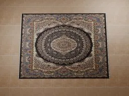 Detailed 3D model of a traditional Persian carpet with intricate patterns for use in Blender interior design projects.