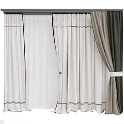 Silk and cotton curtain set