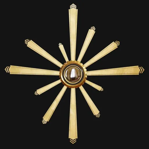 Art-Deco Sunburst Convex Wall Mirror