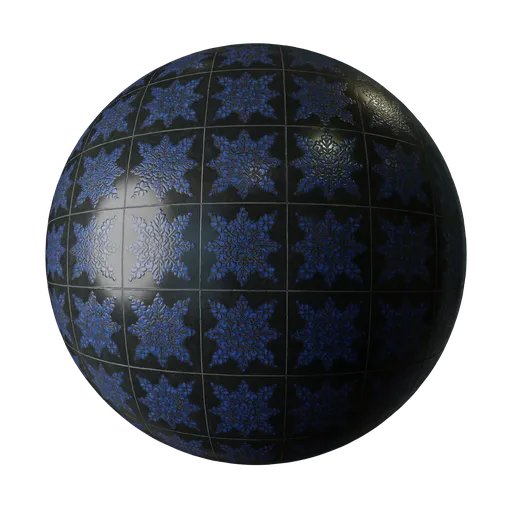 Blue pattern tiles