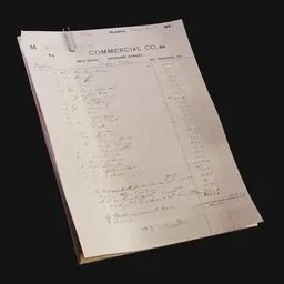 Vintage Paperclipped Office Documents