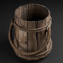 Realistic textured 3D model of a wooden barrel, ideal for game environments in Blender 3D.