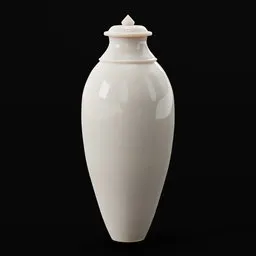 Elegant Blender 3D mode of a tall marble vase with realistic PBR texture, suitable for virtual interior design.