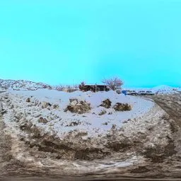 Snowy Mountain Road Junction Winter