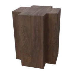 Realistic wooden 3D table model with high-quality textures for virtual interior design, optimized for Blender.