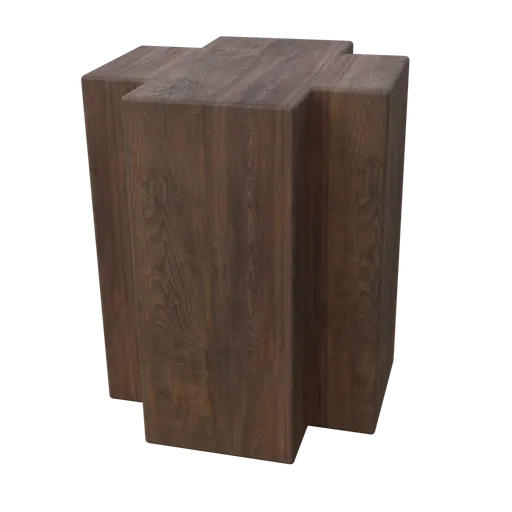 Realistic wooden 3D table model with high-quality textures for virtual interior design, optimized for Blender.