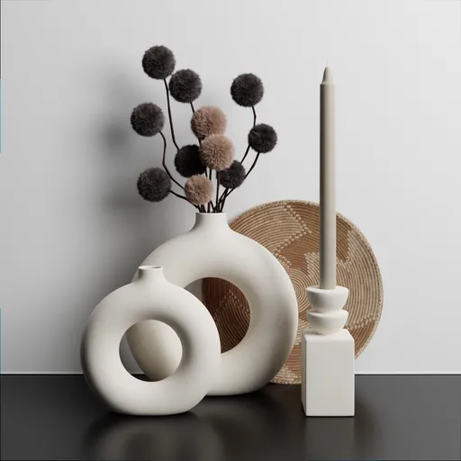 Dry grass in nordic donut vase H&M.001