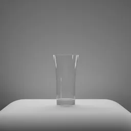 Realistic Blender 3D model of a clear shot glass with detailed reflections and geometry.