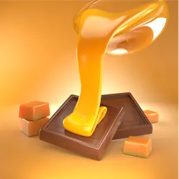 Chocolate and caramel cubes