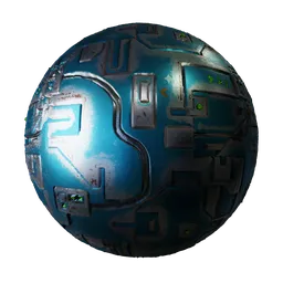 Sci-Fi Blue Tech Panel Material