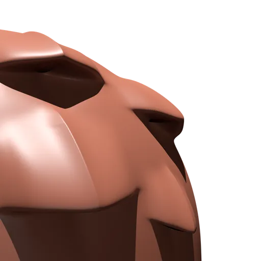 3D sculpting brush detail showing hard-surface gill flange pattern on model, compatible with Blender 3D.