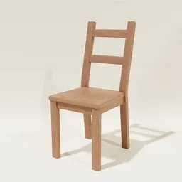 Wooden chair 3D model with PBR textures for Blender, ideal for interior design renderings.