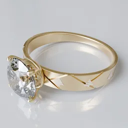 Festive Golden Diamond Ring