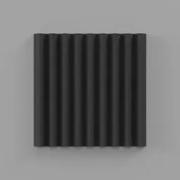 Detailed 3D-rendered acoustic foam panel with vertical grooves, optimized for Blender rendering, ideal for studio soundproofing visualization.