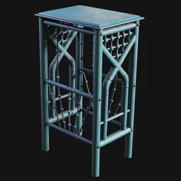 1800s Stick and Ball End Table Painted