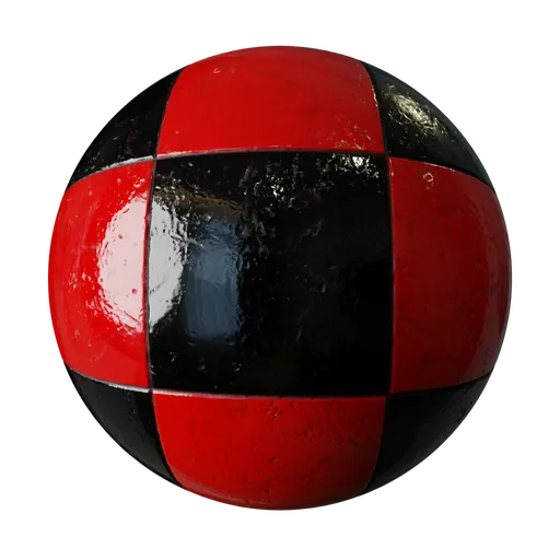Red and Black Checkerboard Tiles