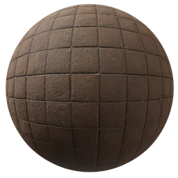 High-resolution PBR brown tiles texture for 3D rendering in Blender.